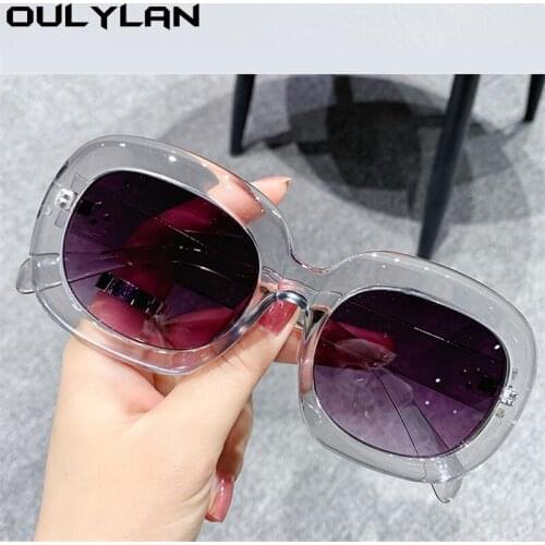 Oulylan Fashion Oval Sunglasses Women Luxury Brand Design Gradient Sun Glasses Ladies Vintage Transparent Eyewear UV400 Goggles