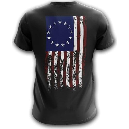 U.S Flag Patriotic Military Army Mens T-Shirt Printed & Packaged in The USA