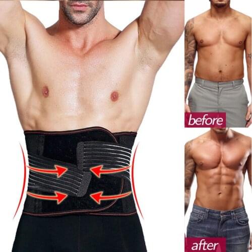 Men Sweat Girdle Slimming Abdominal Belt Waist Cinchers Back Posture Corrector Fit Body Trainer Band
