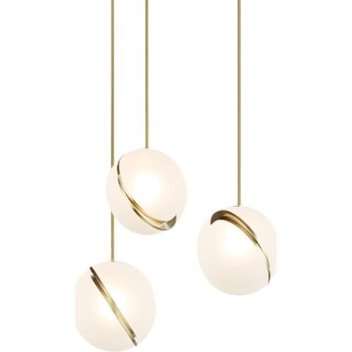 Nordic Modern Ball Loft Led Pendant Lights Bedroom Lamp Bedside Hanging Lamp Parlor Restaurant Led Pendant Lamp Art Home Deco