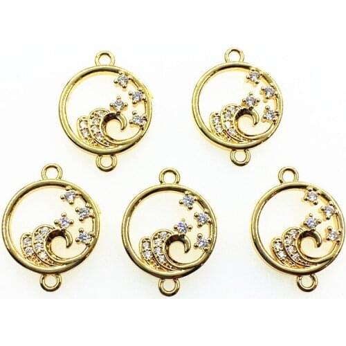 New Arrival! 20x15mm 50pcs Cubic Zirconia Round Connector for Handmade Necklace/Earring DIY Parts,Jewelry Accessories Findings