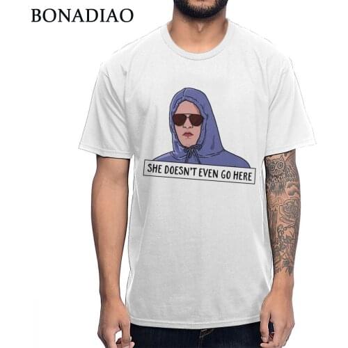 New Arrival Man Mean Girls SHE DOESN'T EVEN GO HERE T Shirt Natural Cotton Amazing Tee Shirt Plus Size