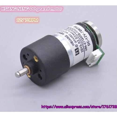 Original Taiwan HSIANG NENG 12V 70RPM geared motor HN-27GMB-1525 micro DC motor with Hall sensor