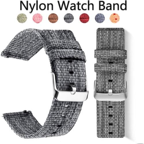 20 18 22 24mm Nylon Band for Samsung Galaxy 46 42mm Watch 3 Gear S3 Active 2 Frontier Wrist Sport Woven for Huawei Watch Amazfit