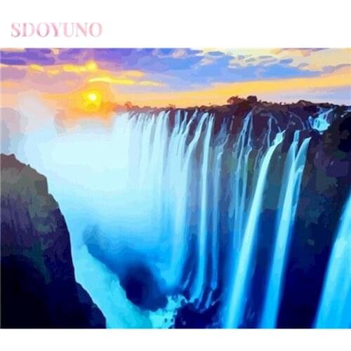 SDOYUNO Acrylic Coloring By Numbers Scenery DIY Frame 60x75cm Painting For Oil Painting By Numbers On Canvas Home Decor