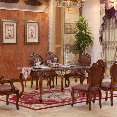 Special European style dining table and chair combination solid wood dining table dining table marble dining table dining chair
