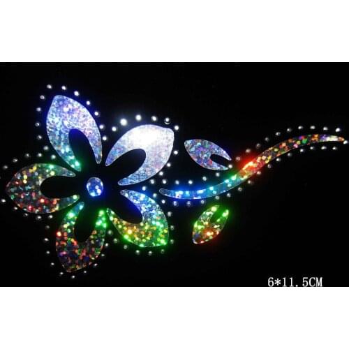 Sequins Flower hot fix rhinestone transfer motifs designs iron on transfer iron on rhinestone motifs rhinestones fix patches