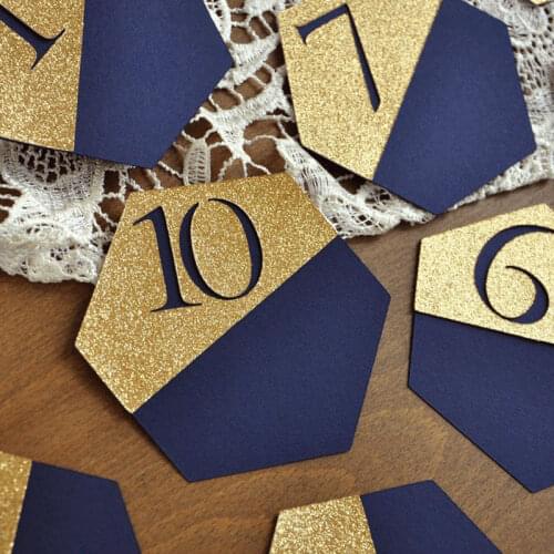 Navy Wedding Table Number Gold and Navy Table Number for Wedding Navy Blue Table Numbers Geometric Wedding Table Decorations