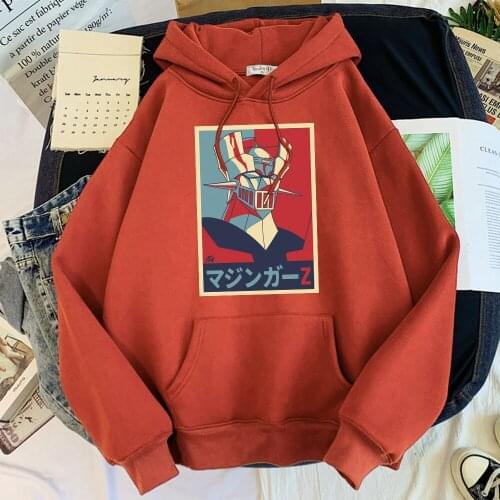 Japanese Anime Mazinger Z Hoodie Male Hot Sale Loose Sweatshirt Harajuku Custom Pullovers For Man Casual Harajuku Tracksuit