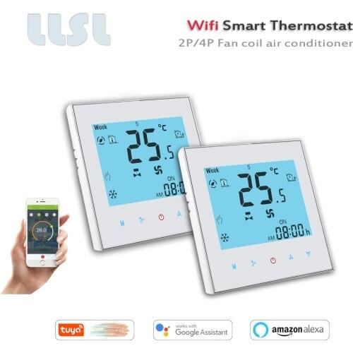 Alexa/Google Home Smart Fan Coil Smart Thermostat Digital temperature regulator Tuya WiFi Controller Programming thermostat