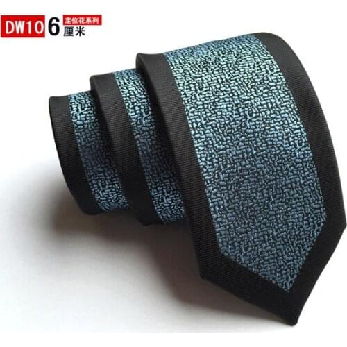 6cm Designers Skinny Ties High Craft Panel Nectie Blue with Black Border