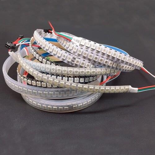 WS2812B DC5V waterproof LED Pixel Strip light 1m/4m/5m 2812 IC Built-in individually addressable RGB tape lamp 30/60/144 leds/m