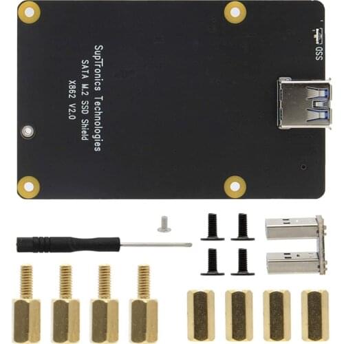 X862 V2.0 M.2 NGFF SATA SSD Expansion Board V2.0 Storage Module for Raspberry Pi 4B