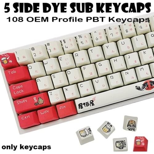 Japanese Keycaps For Mechanical Keyboard PBT Dye Sub Key Caps for Logitech K845\Razer Pro\Hyperx Alloy Origins Core Cherry MX