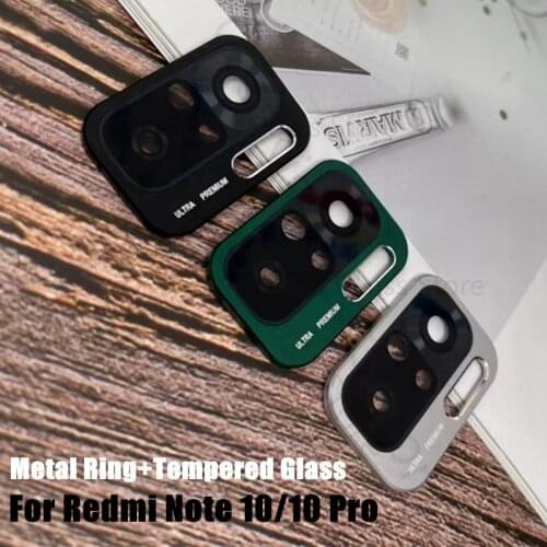 Camera Lens Protector For Xiaomi Redmi Note 10 Metal Ring Cover Tempered Glass for Redmi Note 10 Pro Rear Lens Protection Case