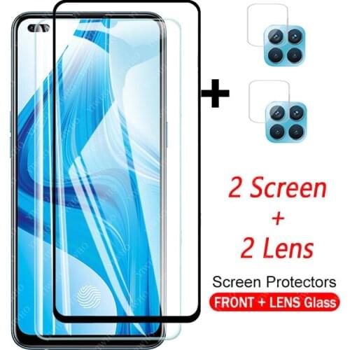 4in1 Protective Glass on For OPPO f17 Pro Glass Camera Protector On For OPPO f17Pro Safety Front Screen Tempered Film CPH2119