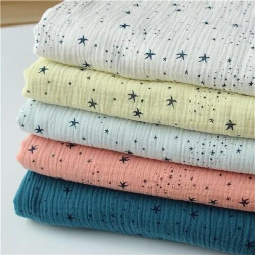 100% Cotton Pattern Double Gauze Soft Fabric 140 cm 55'' width 125 gsm baby blanket sewing fabric 100 m small wholesale CD05A