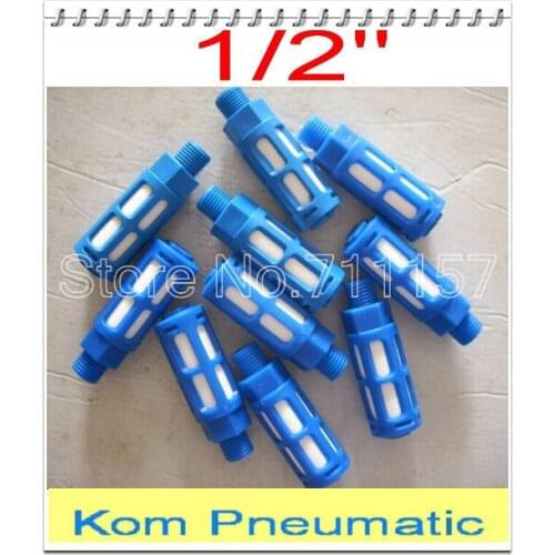 100X Free Shipping Pneumatic 1/2" Inch Thread Plastic Exhaust Silencer Muffler , Air Valve Noise Filter Reducer Blue PSU-04