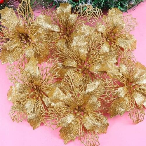 15pcs Xmas Hollow-out Flowers Christmas Wreath DIY Decorative Accessories