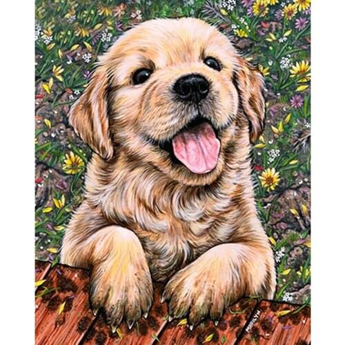 5D Diy Diamond Painting Little Dog Cross Stitch Full Square Diamond Embroidery Mosaic Picture of Rhinestones Decor Home Gift
