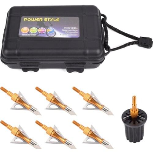 6X Arrow Broadhead 100 Grain Hunting Arrow Tip +1XBroadhead Spanner Crossbow +1X Housing for archery hunting