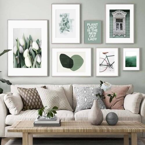 Abstract Green Plant Nature Scandinavian Wall Canvas Painting Nordic Posters And Prints Wall Pictures For Living Room Home Decor