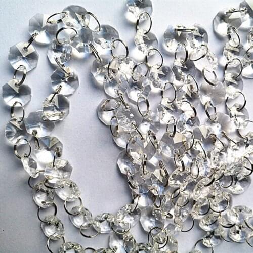 30m AAA Acrylic Beads Strand Garland Wedding Party Chandelier Trimming Curtain Lighting Decoration Acrylic Octagon Beads Diy