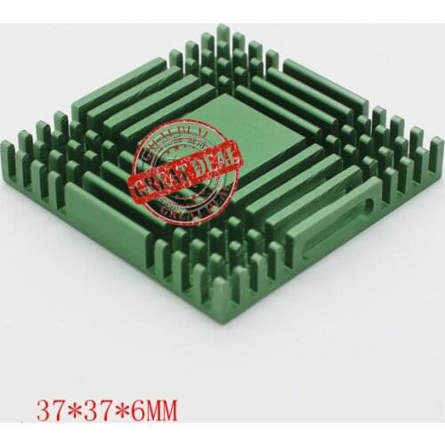 Free Ship 100PCS Custom high quality Aluminum Heatsink 37*37*6MM Green Super thermal block For IC etc