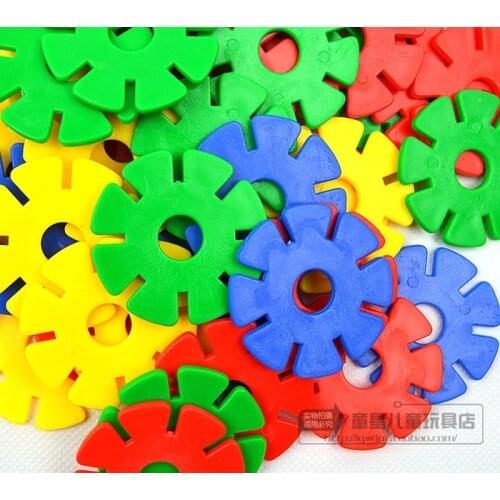 Kindergarten Desktop Toys Large thick Snowflake sheet blocks Plastic building blocks assembled Preschool Educational Toys