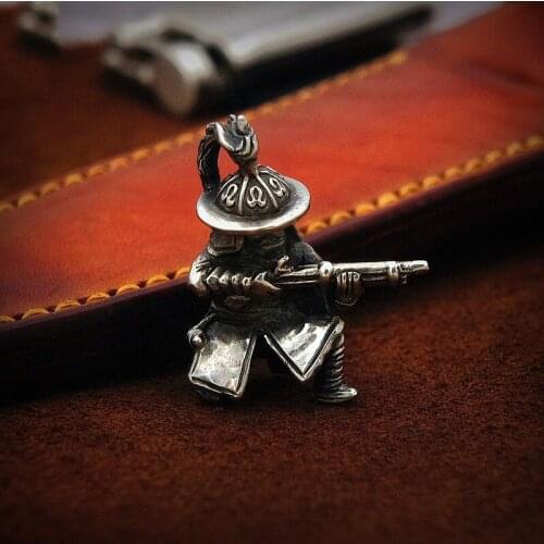 EDC Tibetan silver Knife Beads A Pendant Paracord Outdoor DIY Decorations Tibetan silver Camping Gear EDC Tools