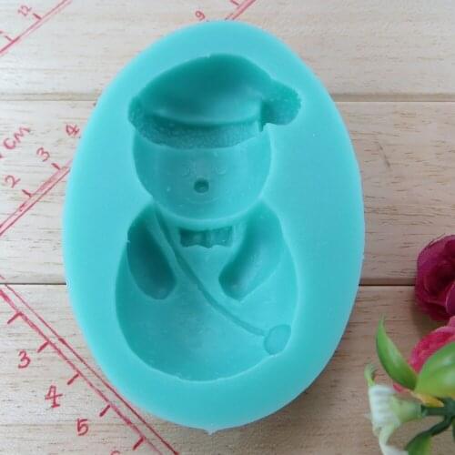 Snow Man Shape Fondant Silicone Embossed 3D Food Grade Silicone Mould Silicone bake ware mold