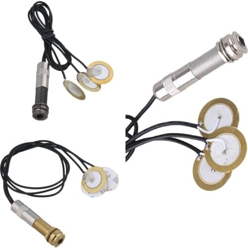Guitar 6.35mm Jack Single Track Piezo Transducer Pickup 3 Sensor Golden/black/silver
