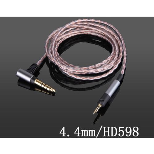 For Sennheiser HD598 HD518 HD558 HD569 HD579 HD598se HD2.30 4.4mm 2.5mm Cable 100% Single Crystal Copper Headphone Upgrade Cable