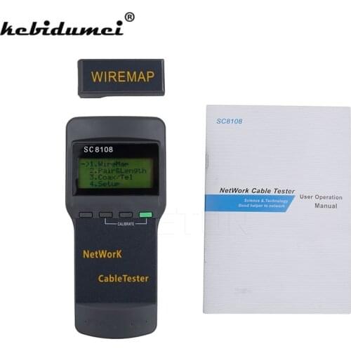 Kebidumei High quality SC8108 Portable LCD Wireless Network Tester Meter&LAN Phone Cable Tester & Meter With LCD Display RJ45