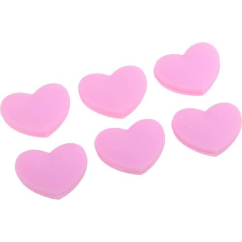 Pack of 6 Sports Accessories Tennis Racket Heart Shaped Shock Absorbers Pink
