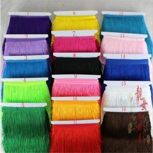 15cm 20cm 30cm width Polyester Dense Tassel Fringe Trimming Lace curtain Latin stage dance skirts garments Accessories AG12-3