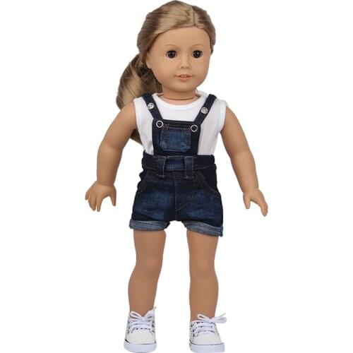 Doll Talk Fashion Doll Clothes Denim Skirt Suit White T-shirt For 43 Cm New Baby Born Dolls Toys For Girls Gift