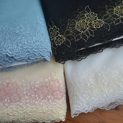 Hot sale etal wire mesh yarn embroidery lace Clothing lace accessories G895