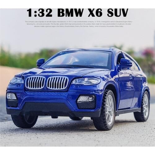 Hot 1:32 BMW SUV X6 Alloy Diecast Model Car Flash Sound Child Metal Car Pull Back Wheels Kids Birthday Toys Gifts for children