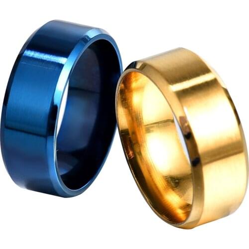 Megin D Stainless Steel Titanium Pure Color Vintage Hip Hip Rings for Men Women Couple Friends Gift Fashion Jewelry Bague Boho