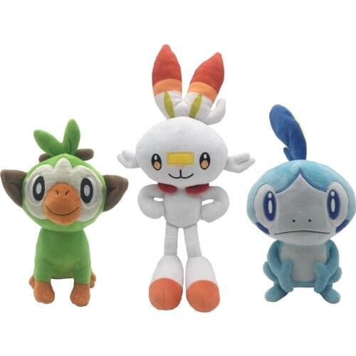 Kawaii Scorbunny Grookey Sobble Stuffed Toy Plush Doll Yamper Farfetch.d Zacian Zamazenta Elf Gifts For Children Kid