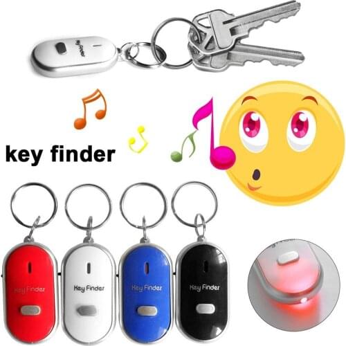 Mini Anti-lost Key Finder Whistle Flashing Beeping Remote Lost Keyfinder Locator Keyring Tag Tracker 4 Colors Smart Key Finder