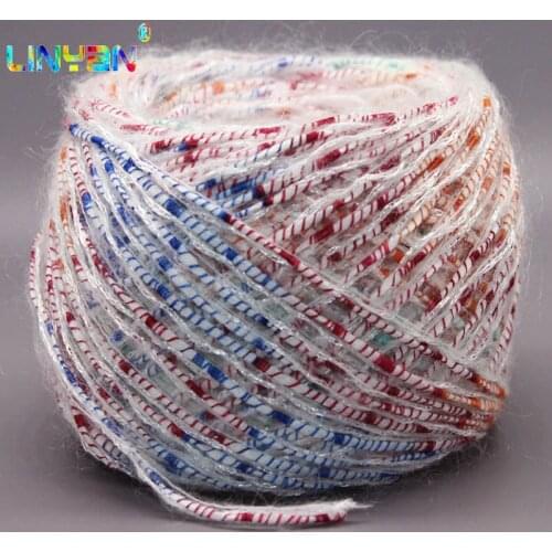 Mohair Fashion yarn kyrie Doug line Knitting hand-knitting Tape yarn metallized thread cotton yarn for crochet moms hand t49