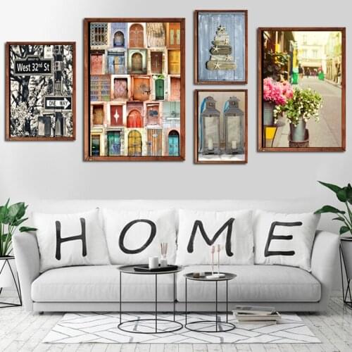 Nordic Poster Flower Street Landscape Wall Art Canvas Painting Posters And Prints Wall Pictures For Living Room Decor FA765