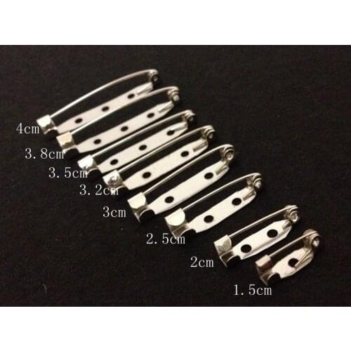 300pcs 45mm big Safety Lock Back bar Pin DIY brooch base, Dual Brooch Back Base With Safety Pin use for brooch and hair jewelry