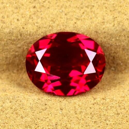 Oval shape synthetic ruby created gemstones loose beads for jewelry making DIY stone