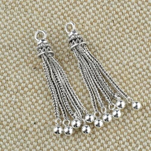 New Arrival 925 Sterling Silver Tassel DYI Muslim/Arab Prayer Beads Drop Pendant For Jewelry Making Silver Accessories