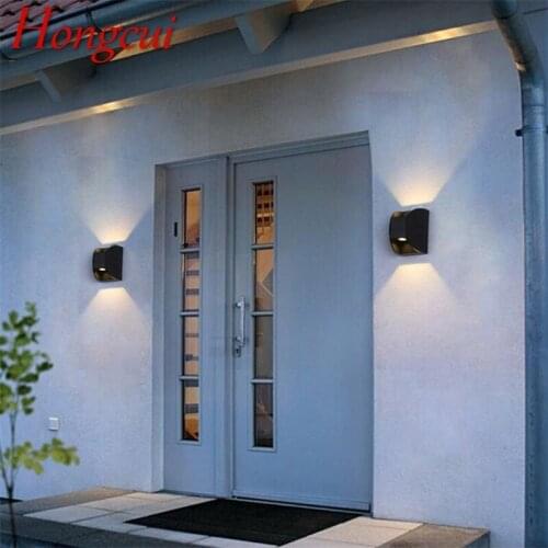 Hongcui Modern Wall Sconce Outdoor LED Waterproof Patio Wall Lamp Creative Decorative For Garden Porch Balcony Courtyard