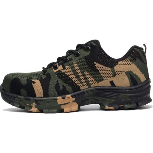 Outdoor Camouflage Work Shoes for Men and Women Non-slip Wear-resistant Steel Toe Cap Safety Shoes AIR Breathable Mens Boots