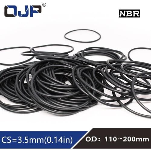 1PC Rubber Ring Black NBR Sealing O Ring CS3.5mm OD110/135/140/145/150/200mm O-Ring Seal Gasket Oil Resistance Rings Washer